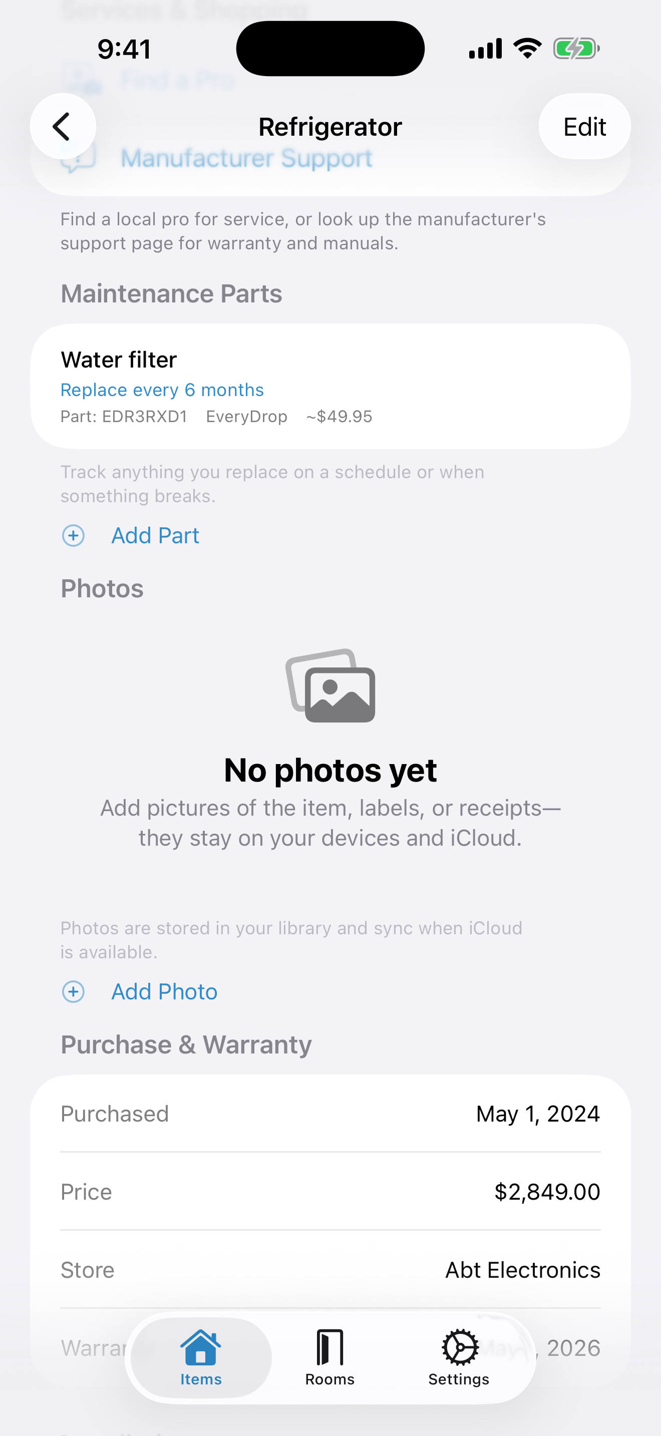 Maintenance reminder